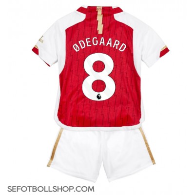 Billiga Arsenal Martin Odegaard #8 Barnkläder Hemma fotbollskläder till baby 2023-24 Kortärmad (+ Korta byxor)